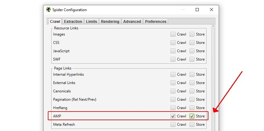 Crawl AMP equivalents only