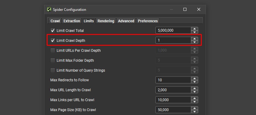 Audit PDFs outlinks, crawl depth in list mode