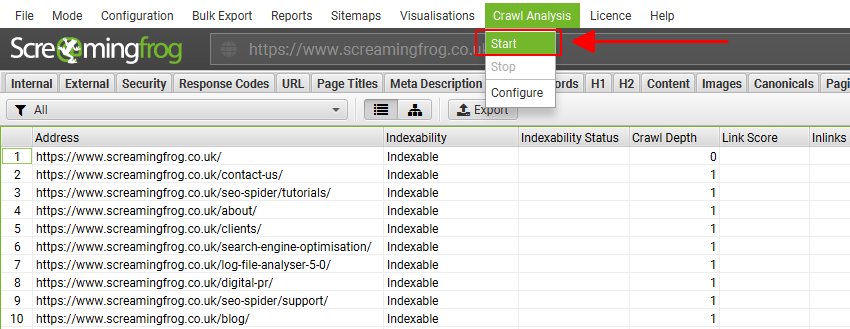 Run Crawl Analysis