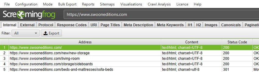 crawl the site to audit pagination