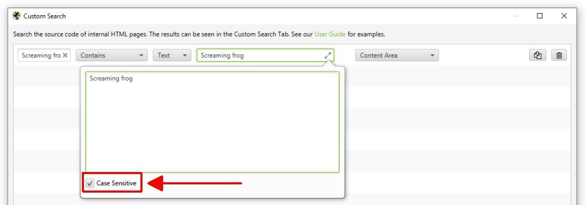 Case Sensitivity with Custom Search