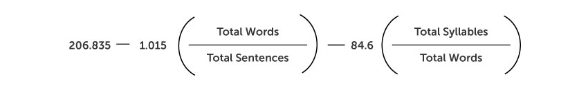 Flesch reading-ease score formula