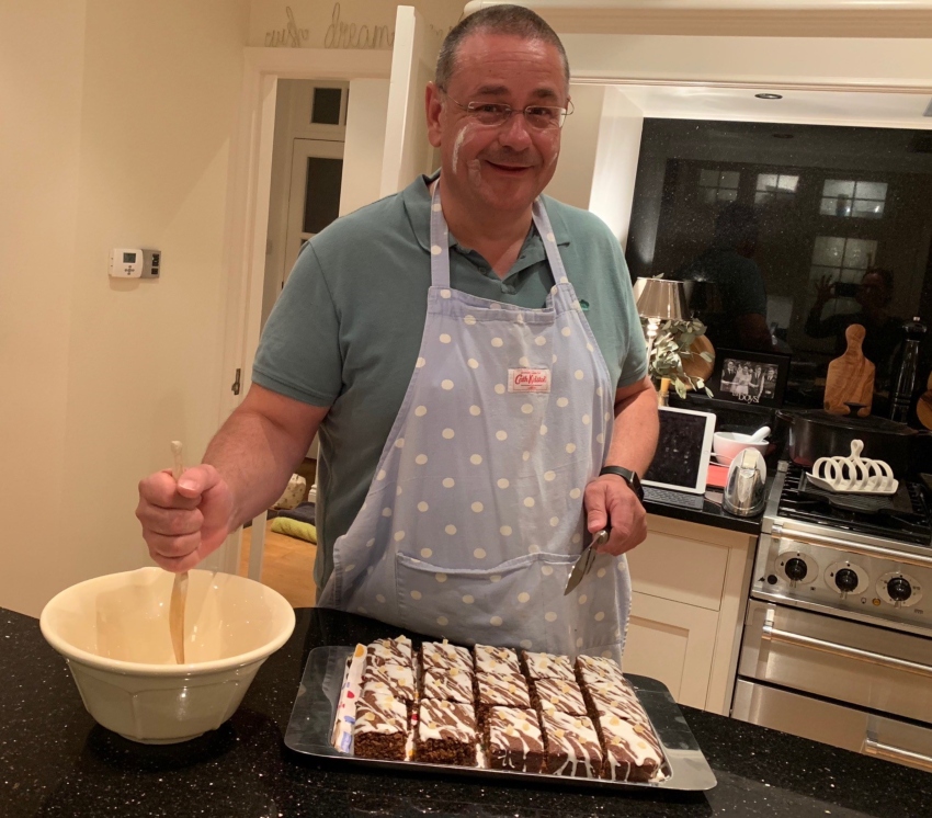 graeme pretending to bake