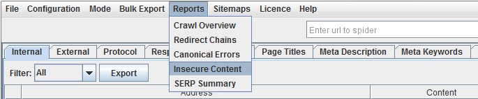 insecure content report