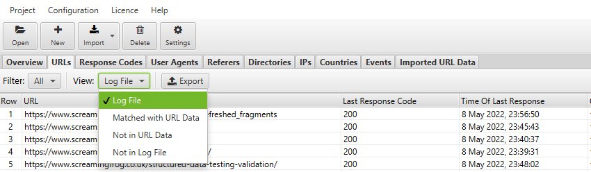 View Data Options for Imported URL Data