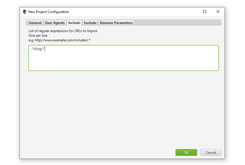 Log File Analyser Include config