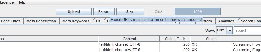 Maintain list order export