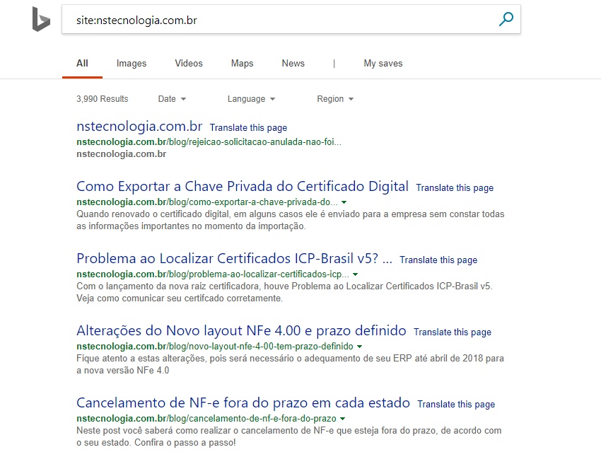 NS Tecnologia in Bing