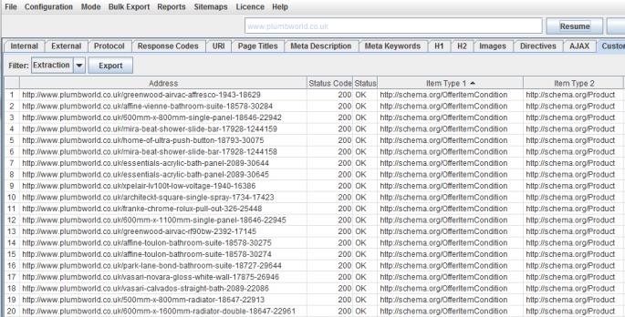 schema extracted