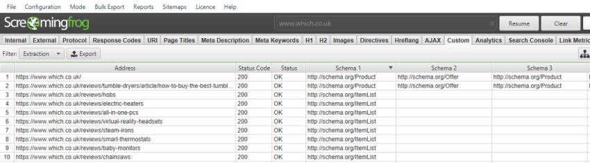 schema extracted