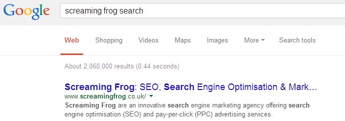 screaming frog search query