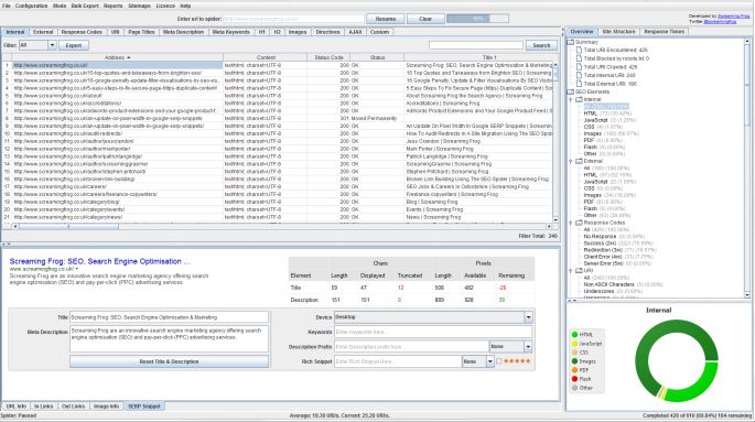 seo spider graph view