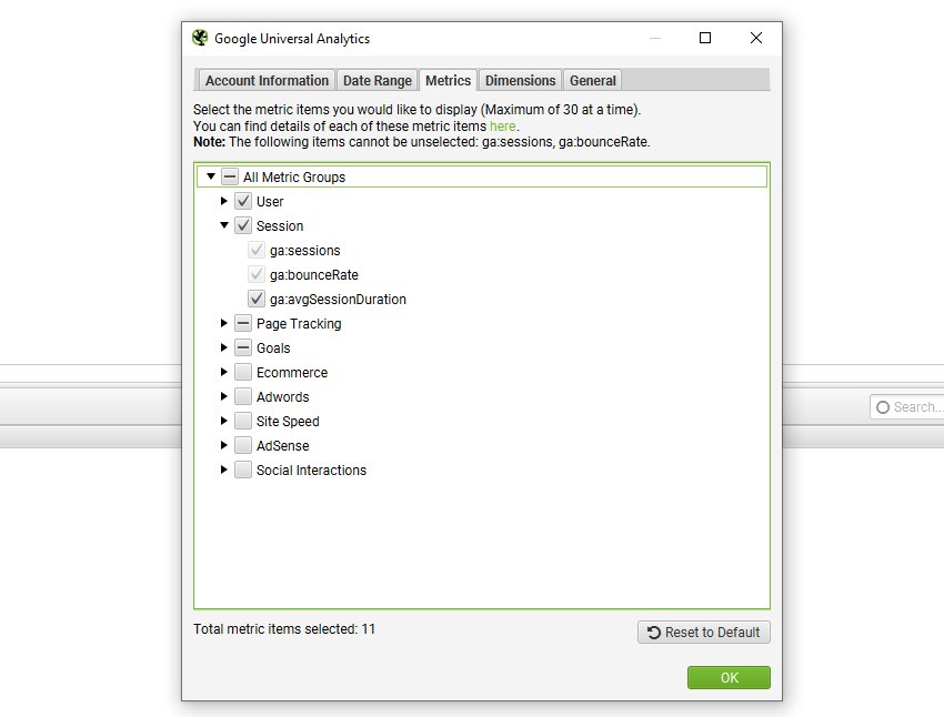 Universal Analytics Metrics