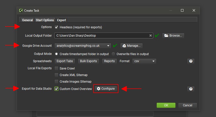 Scheduling Export tab for URL Inspection API