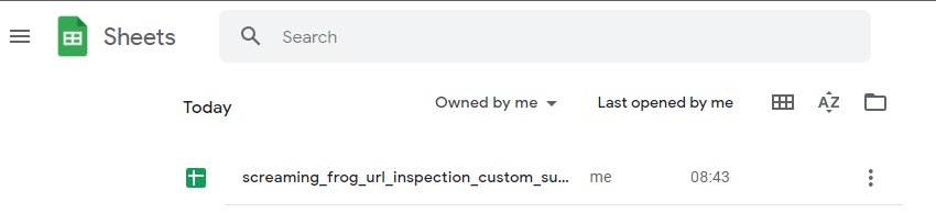 URL Inspection API Data In Google Sheets