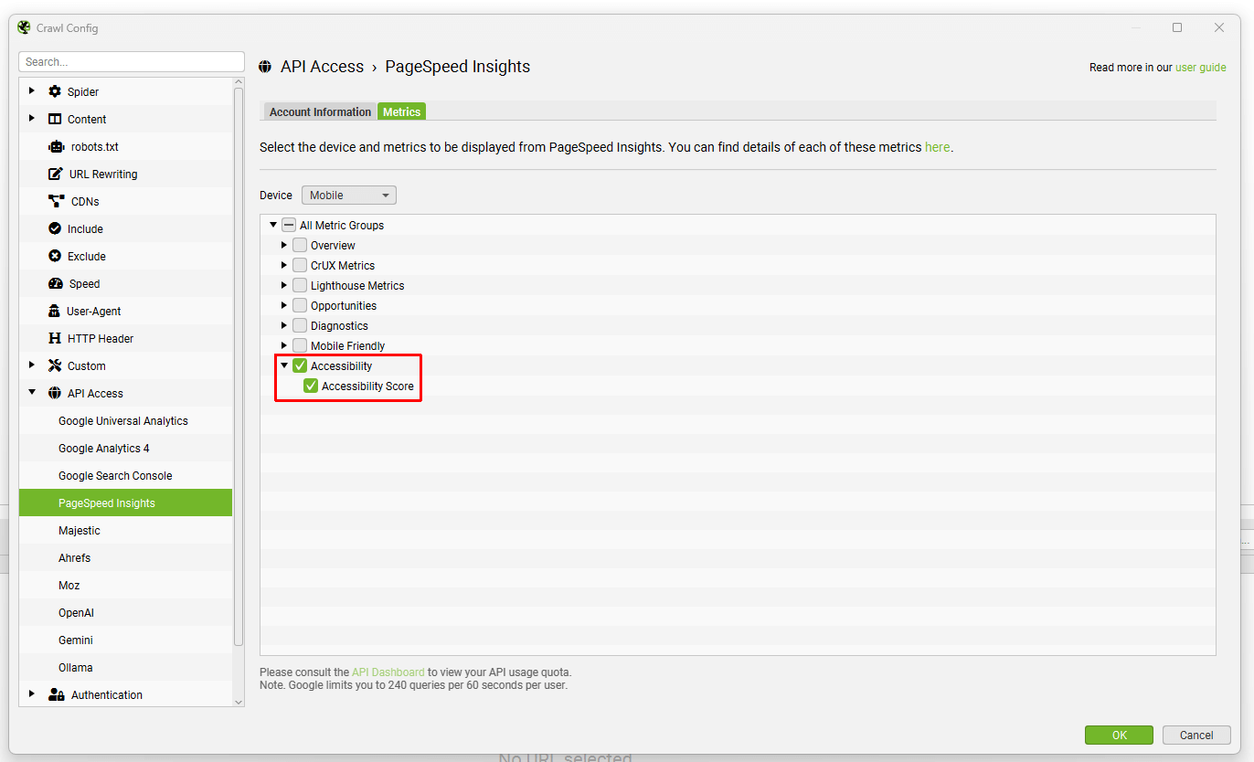 Lighthouse Accessibility Score Config