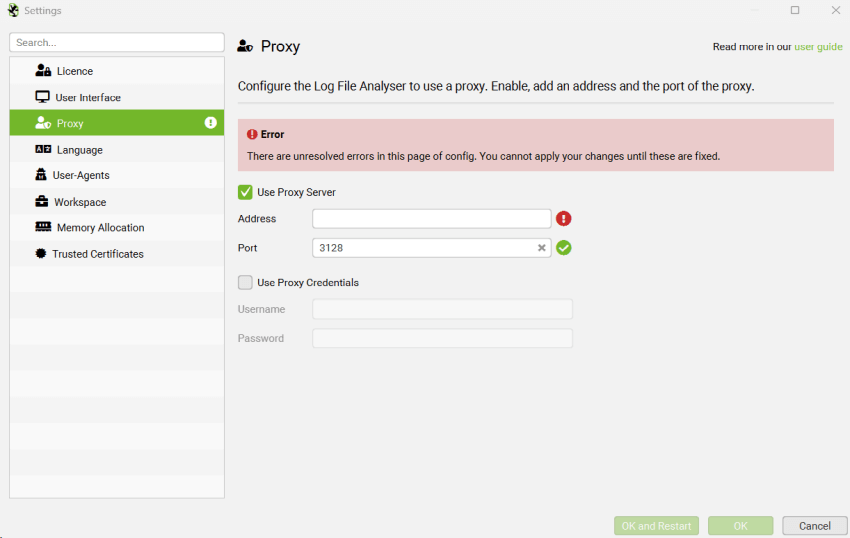 Log File Analyser Proxy