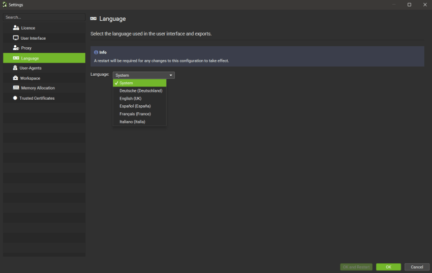 Log File Analyser Language Translations